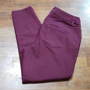 Lane Bryant Burgundy Skinny Stretch Jeans Size 16